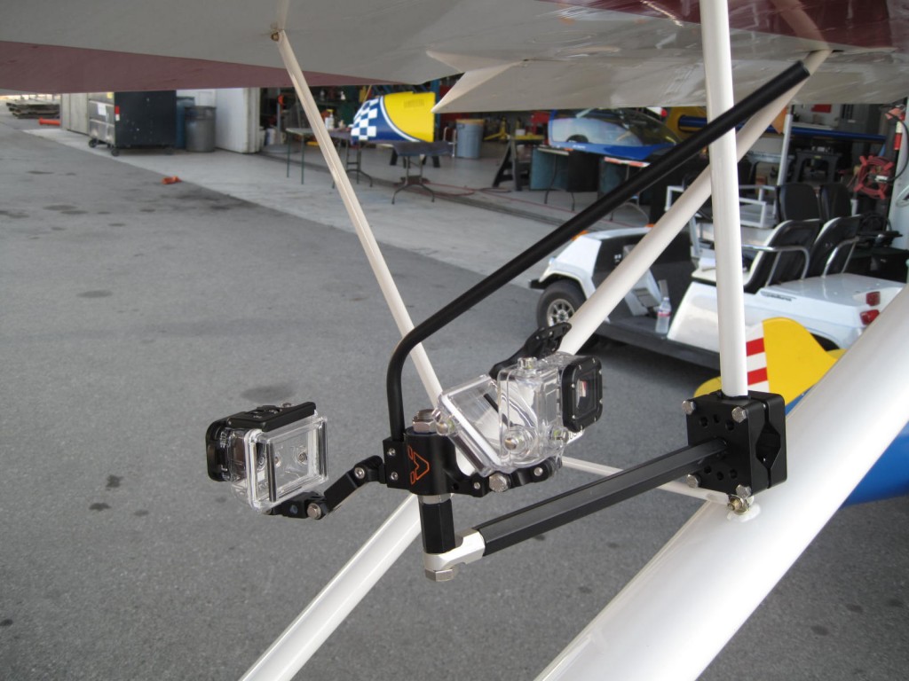 VectorMount GO 2X mounted with a Pro Clamp on an airplane wing